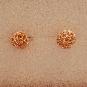 Rose Gold Pave Stud Earrings By LC Lauren Conrad